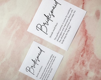 Etiquetas para propuesta de dama de honor. Pegatinas para velas, etiqueta monocromática para caja de propuesta de boda, pegatina para vela de dama de honor. SOLO ETIQUETA