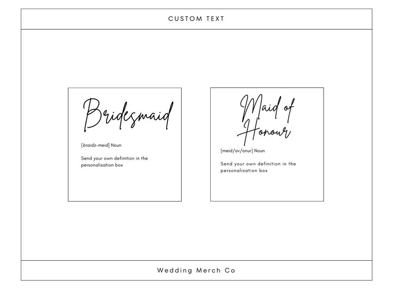 Monochrome Bridesmaid Definition Label for Wedding Proposal Gift Box, Hen Do Gift Bag, Bridesmaid Gifts and Candle Label. LABEL ONLY image 7