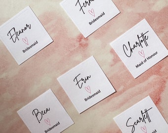 Personalised Bridesmaid Stickers. Wedding Proposal Gift Box Sticker, Hen Do Gift Bag Label, Bridesmaid Gifts and Candle Labels. LABEL ONLY