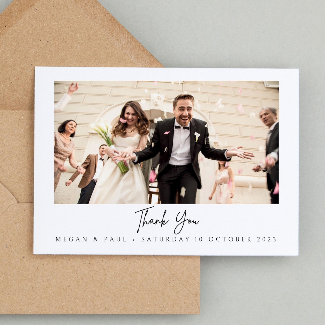 Personalised Wedding Photo Thank You Cards | Custom A6 Cards With ...
