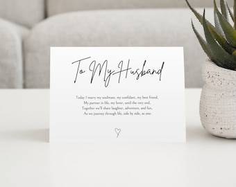 To My Husband On Our Wedding Day Card. To my GroomOn Our Wedding Day Card. Wedding Day Poem
