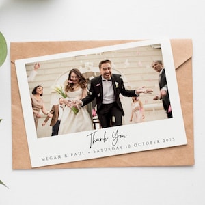 Personalisierte Hochzeitsfoto Danke Karten | Benutzerdefinierte Foto Dankeskarten mit Umschlägen | A6 Postkarten oder Karten | Großbestellungen verfügbar