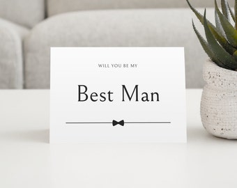 Will You Be My Best Man Proposal Card? Will you be my Groomsman card? Groomsman proposal card. Best Man proposal card.