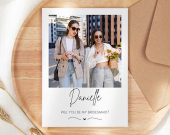 Bridesmaid Proposal Photo Card. Will You Be My Bridesmaid, Maid of Honour? Photo Proposal Card, Personalised Bridesmaid Card