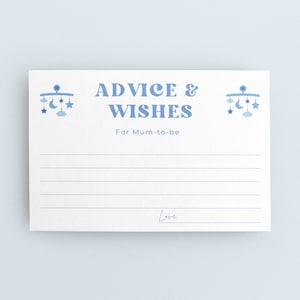 Consejos para las futuras tarjetas de mamá. Juego de baby shower de consejos y deseos para futuros padres en combinaciones de colores neutros marrón, rosa y azul.