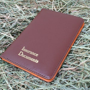 Leder Versicherung Dokumentenhalter Wichtig Papiere Schutz Brauner Deckel Handschuhfach Fall Weihnachtsgeschenk