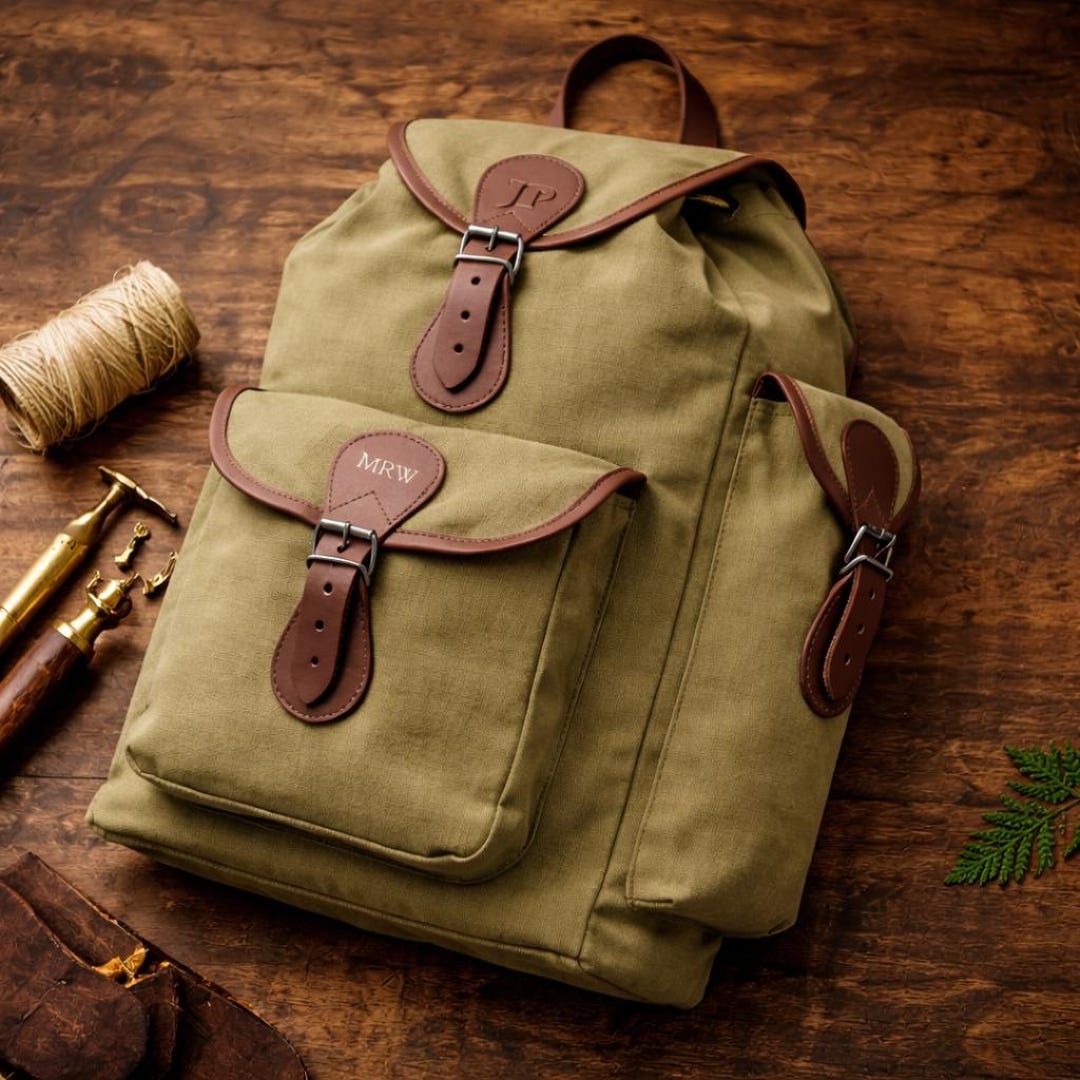 Personalised Initials Canvas Day Rucksack – British Country Field Pack ...