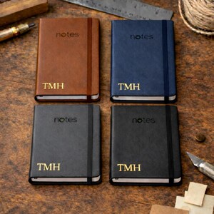 Personalised Embossed Notebook A6 or A5 Journal Gold Initials
