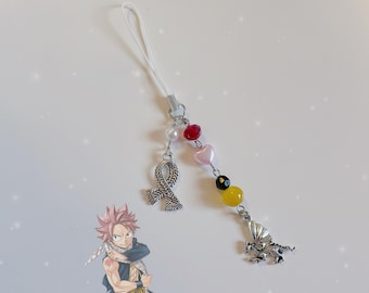 Handmade Natsu Dragneel inspired Phone Charm - Anime Cutecore Phone Accessory Keychain jewelry