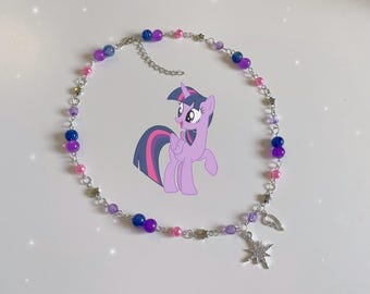 Handmade Twilight Sparkle inspired Necklace - My Little Pony Friendship is Magic Cottagecore Jewelry Fairycore MLP accessory Jewellery
