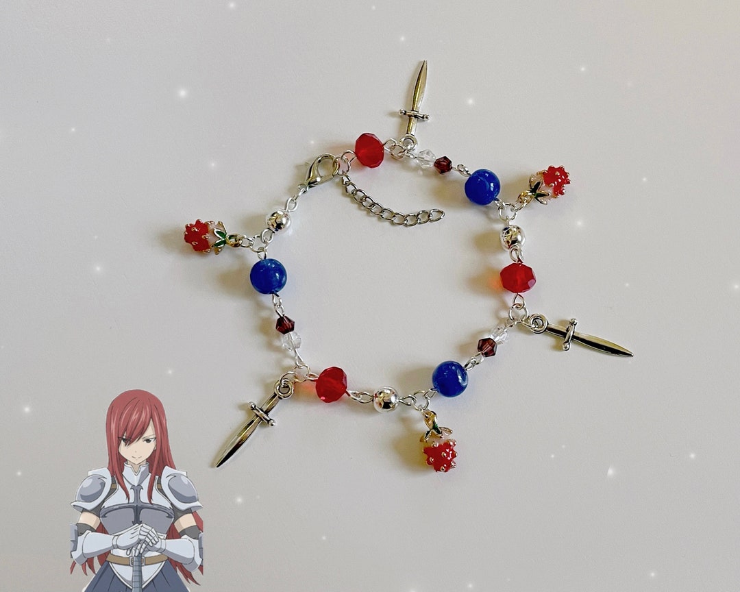 Handmade Erza Scarlet Inspired Charm Bracelet Fairy Tail Cosplay