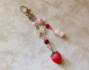 Strawberry Milk Purse Bag Charms - Cutecore Dollette Accessory Jewelry Pendant