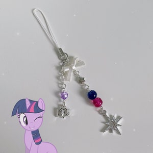 Handmade Twilight Sparkle inspired Phone Charm - My Little Pony FiM Phone Accessory Keychain Cutecore Jewelry MLP