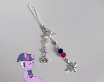 Handmade Twilight Sparkle inspired Phone Charm - My Little Pony FiM Phone Accessory Keychain Cutecore Jewelry MLP