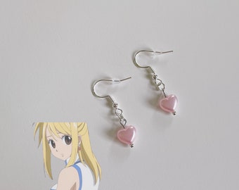 Handmade Lucy Inspired Sterling Silver Cosplay Earrings - Fairy Tail Anime Accessory Jewelry Jewellery