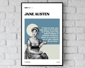 Jane Austen Feminist Quote Print, Manifesting Quote by Woman in History and Literature, Jane Austen Poster with Woman Manifest