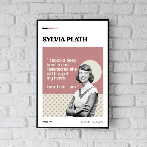 Sylvia Plath Quote Poster, Inspiring Poetic Quotes by Sylvia Plath, Poem Quote in Female Literature