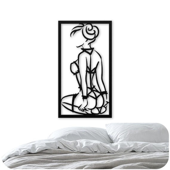 BDSM Erotic Wall Art Set | Sensual Nude Line Drawing | Sexy Bedroom Decor