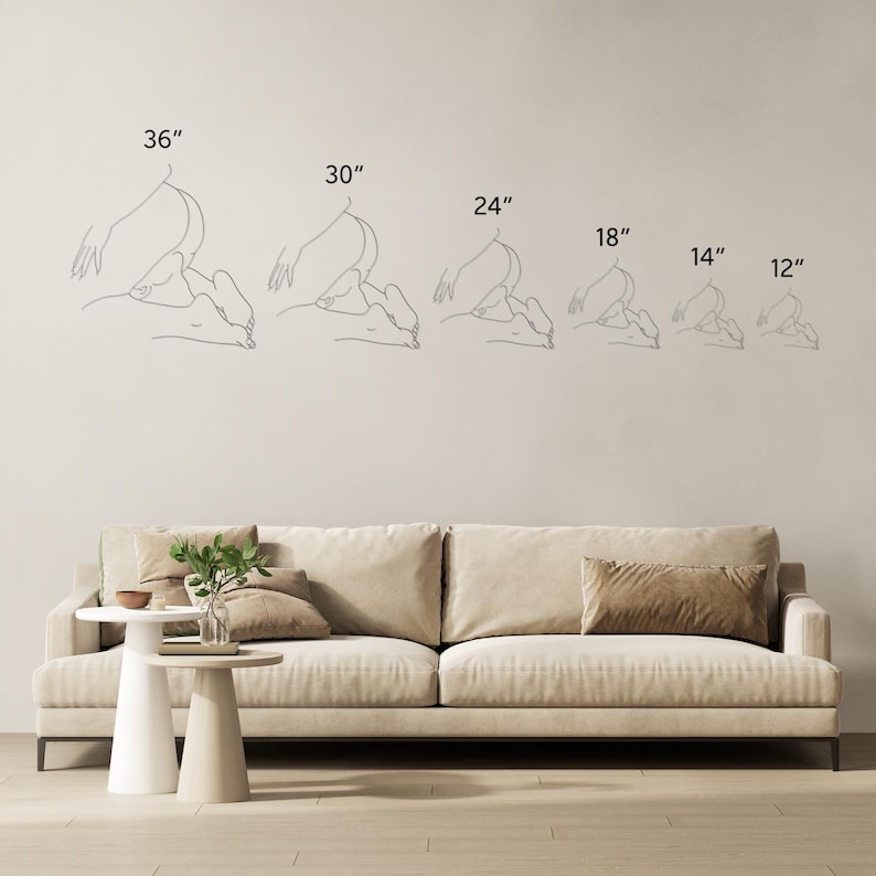 Erotic Wall Art Set | Sexy Gifts for Guys | Nude Woman Line Drawing | Bedroom Decor image 8