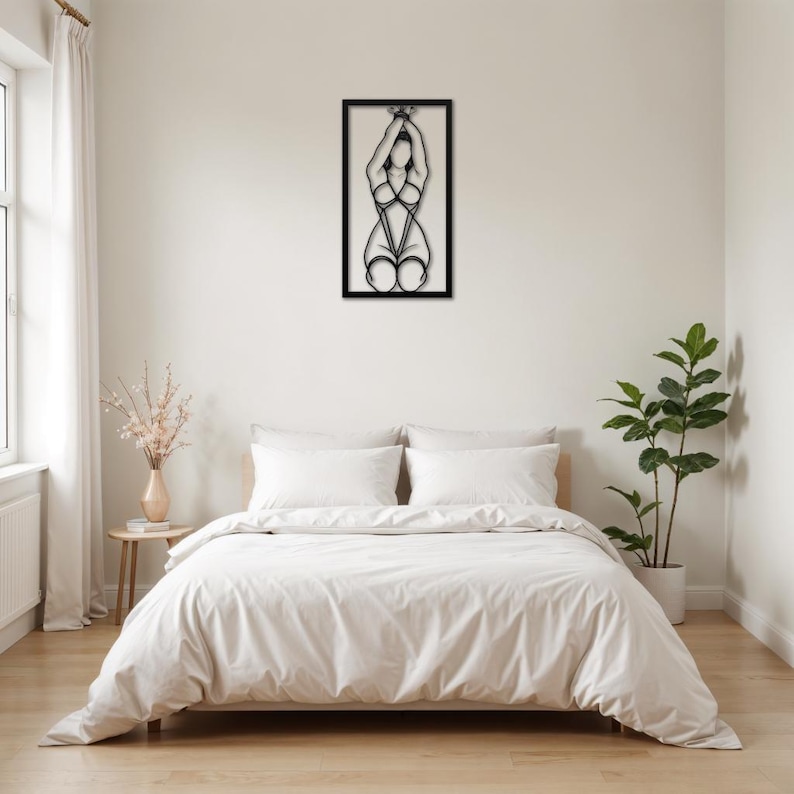 Erotic BDSM Wall Art | Sensual Nude Line Drawing | Sexy Bedroom Decor ...
