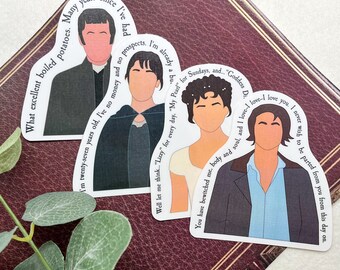 Pride and Prejudice Sticker Bundle - 4 Pack - Romance Sticker - Jane Austen