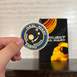 Project Hail Mary Sticker–Holographic Round Science Fiction Vinyl Space Ship Sticker–Bookish Gift