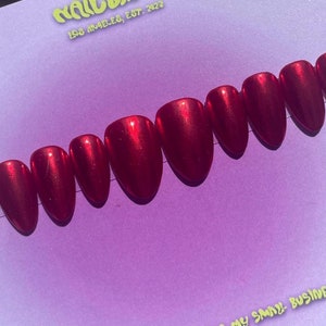 Chrome Red Gel Press-on Nails