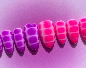 Pink & Purple Blooming Gel Press-on Nails