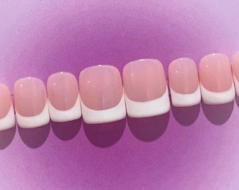 White Tip French Manicure Gel Press-on Nails