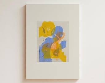 Vintage Abstract Wall Art Print – 1940 Vintage Mid-Century Screenprint