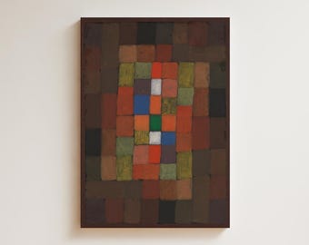 Paul Klee Colorful Grid Print | Multicolor Square Abstract Wall Art | Mid Century Modern