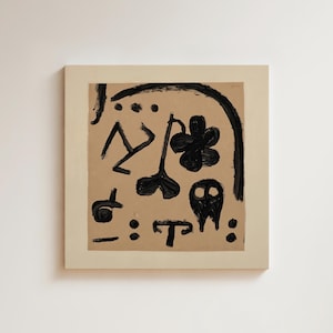 Paul Klee Art Print: Abstract Funky Shapes, Warm Beige and Black
