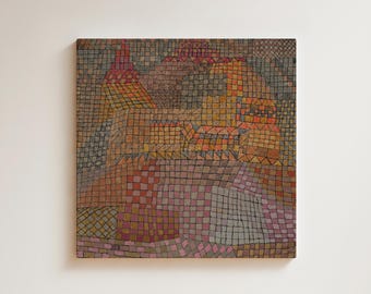 Abstract Modern Geometric Wall Art Print | Paul Klee Vintage Painting | Warm Colors | Ready to Frame Print