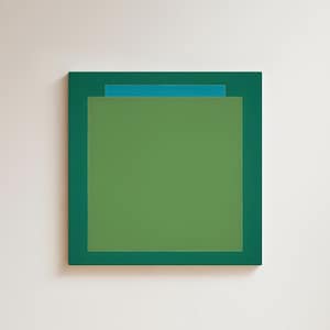 Joseph Albers Colorblock Art Print: Mid-Century Modern Green & Blue