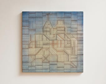 Paul Klee Vintage Art Print | Blue & Yellow Geometric Artwork
