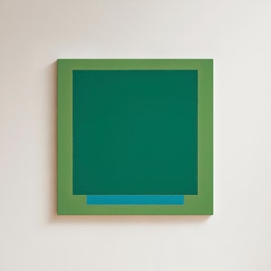 Joseph Albers Colorblock Art Print: Mid-Century Modern Green & Blue