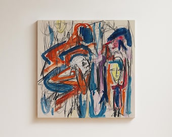 Albert Müller Abstract Expressionist Figure Drawing | Vintage Modern Art Print