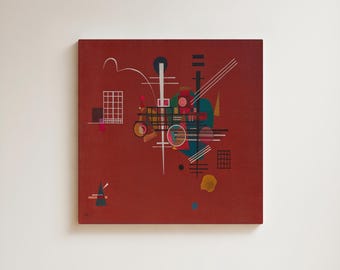 Wassily Kandinsky Red Geometric Print | Bauhaus Abstract Wall Art | Mid Century Modern Decor