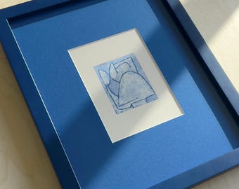 1939 Paul Klee Print | Framed 11x14 Wall Art | Archival Paper | Blue Frame & Mat | Modern Abstract Artwork