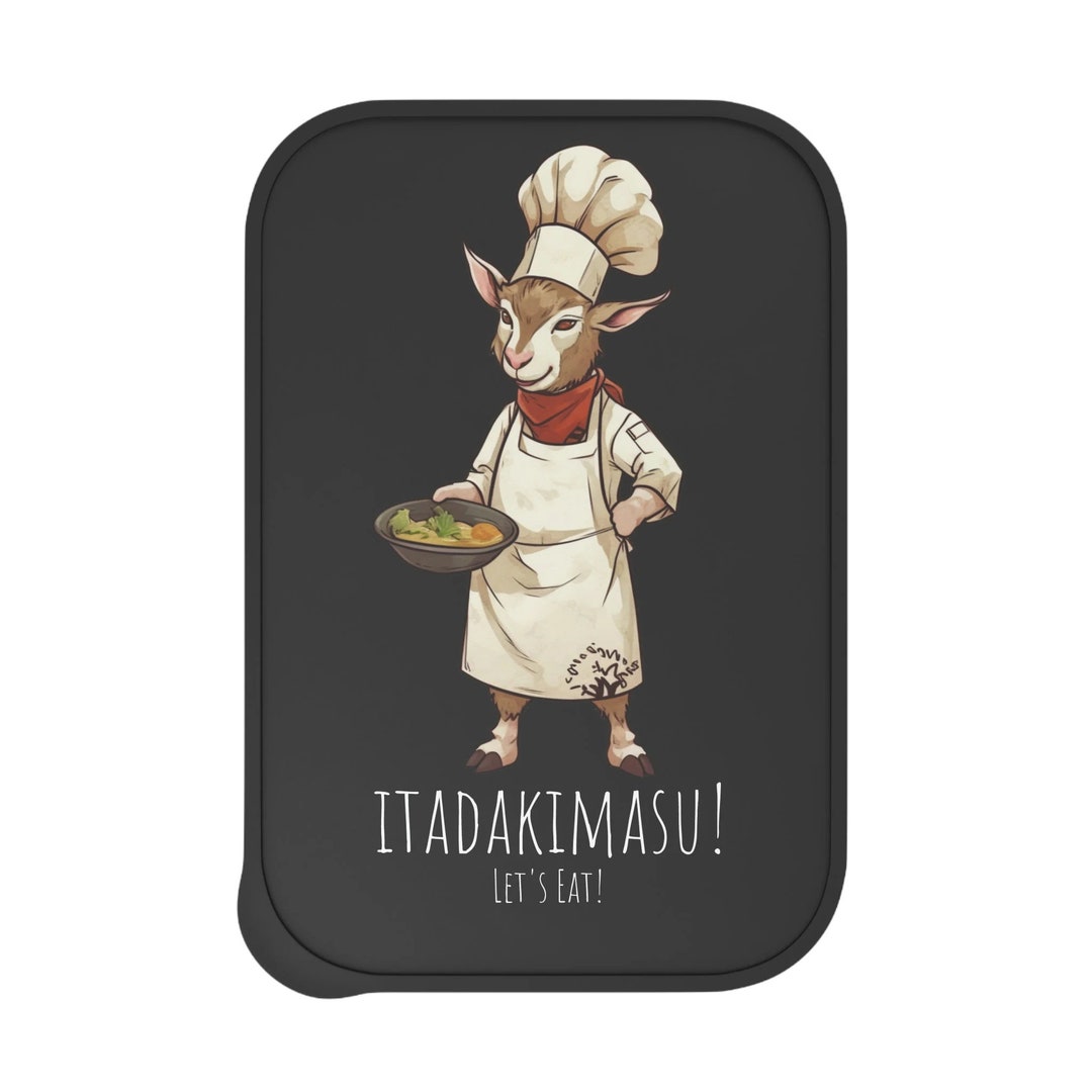 Lets Eat Goat Chef PLA Bento Box With Band and Utensils Etsy