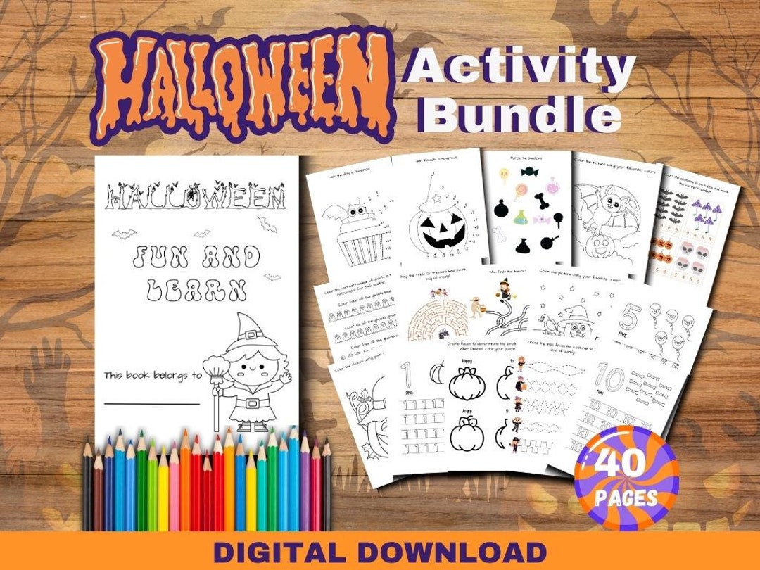 Halloween Activity Book for Kids | Spooky Coloring Pages (digital ...