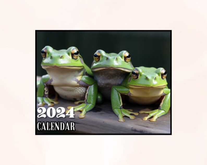 Frog Calendar 2024 11x8.5 Landscape Printable Etsy