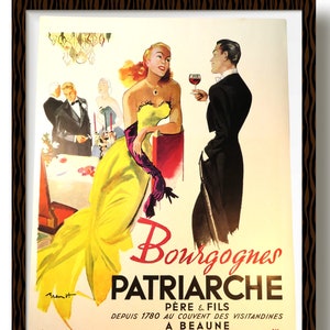 Autentica del 1951, Illustrazione Pubblicitaria Autentica del Vino PATRIARCHE di Borgogna
