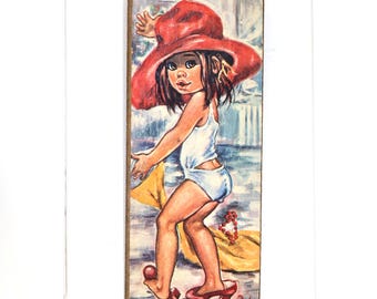 Small printed picture from the 1970s, Charming little Parisian Poulbot