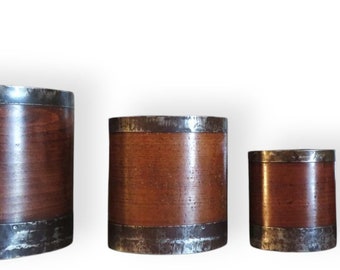 Antique and Superb Complete Set of 6 Grain Measures