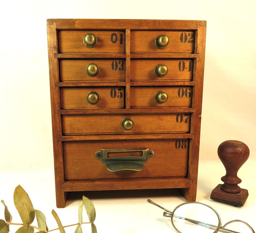 Small Watchmaker's Layette Style Drawer Unit Etsy