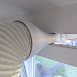 Adaptador de manguera de ventilación de 150 mm para aire acondicionado portátil, para ventana inclinada, conector blanco, boquilla de escape