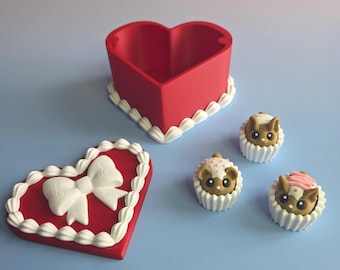 3D Printed Chocolate Fidget Clicker Box Set Valentine Gift Bunny Mouse Fox