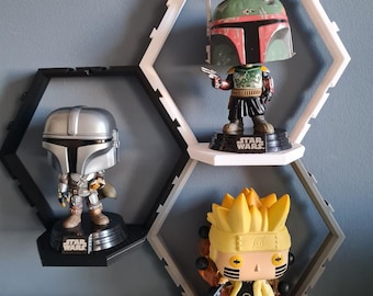 Hexagon Funko Pop Display Shelf: Wall-Mounted Modular System