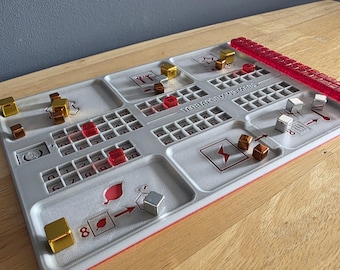 Terraforming Mars Player Boards – 5 Color Set – 3D Printed Dual Layer Overlay – PLA Game Organizer